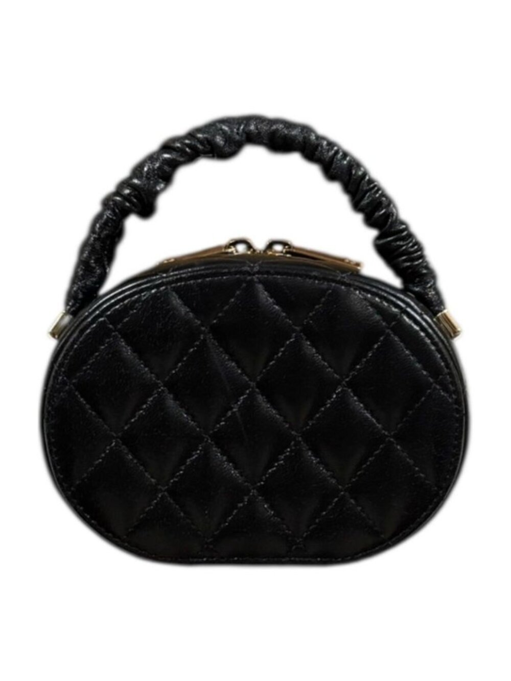 ★SOLD★ Chanel Vanity Bag Quilted Handbag Leather Black - Picture 3 of 10